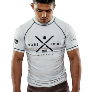 Ensembles de rashguards à manches longues personnalisés pour enfants, en Spandex/Nylon extensible et respirant, avec short de MMA/BJJ et votre propre logo - Product Image 3