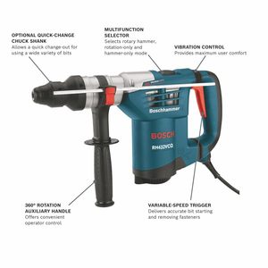 Marteau perforateur électrique avec système de mandrin à changement rapide - Product Image 5