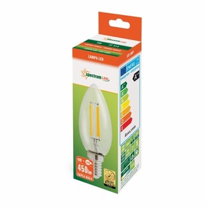 โคมไฟเทียนคริสตัล LED ใส E14 4W 4000K 460Lm (สเปกตรัม WOJ+4332) - Product Image 1