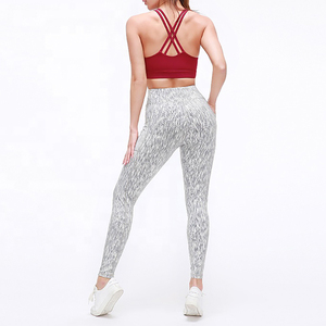 Femmes écologique solide entraînement Gym Fitness vêtements nouveau Style surdimensionné Yoga ensembles taille élastique respirant soutien-gorge haut décontracté - Product Image 3