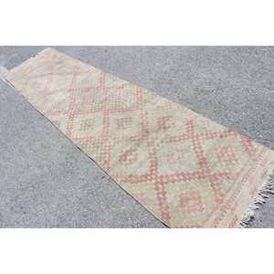 Tapis vintage 2,6 x 10,3 pieds, tapis turc, tapis oriental en laine rouge - Product Image 4