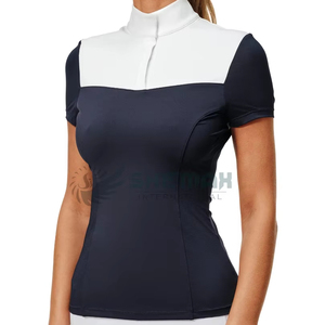 Chemise d'équitation pour femmes chemisier d'équitation coupe ajustée avec matière extensible à séchage rapide pour les spectacles d'équitation - Product Image 1