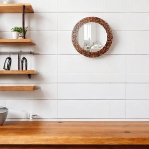 Modern Round Silver <b>Mosaic</b> <b>Mirror</b> Customizable Design for Decorative Usage - Product Image 5