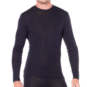 Unisex Solid Long Sleeve Customized Logo Gym Men <b>Established</b> Training T-Shirt Performance Regular Fit Spandex/Cotton 220g Muscle - Product Image 2