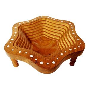 Panier à fruits en bois artisanal créatif, tendance, pour la table, la vaisselle, les ustensiles, les fruits frais, la maison, la cuisine - Product Image 2