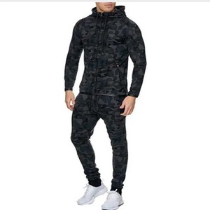 New Fashion Sportswear <b>Tracksuit</b> Long Sleeve Men Clothing <b>Camouflage</b> Latest Design Zipper Slim Fit 100%Cotton Man <b>Tracksuits</b> Set - Product Image 3