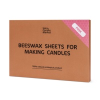 Kit de Fabricación de Velas de Cera de Abeja Sotacandlemarket K15 para Niños, Color Rosa Claro, Más de 48 Colores de Lujo, Láminas de Cera de Abeja, Juguete
