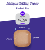 100/120 pièces de papier cuisson brun jetable, enduit de silicone, double face, imperméable, 16x16cm, carré, pour friteuse à air et four, pour le pain