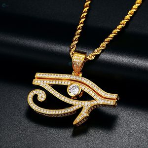 Colgante de Ojo de Horus con Diamante Cultivado en Laboratorio para Él, Plata de Ley 925, Estilo Hip Hop, Collar Estilo Rapero - Product Image 5