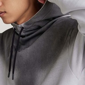 เสื้อฮู้ดที่กำหนดเองวินเทจสีเทาฝรั่งเศสเทอร์รี่โอเวอร์ไซส์เฮฟวี่เวท450จางหายไปจากแสงแดด - Product Image 3