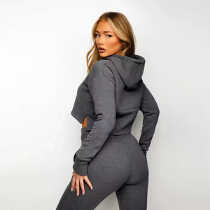 Sweats à capuche pour femmes avec logo personnalisé coupé et cousu à glissière sur le devant pour l'hiver-Prix compétitif Marque privée Prix bon marché - Product Image 6