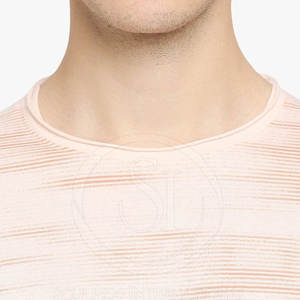 Gran oferta de camisetas con logotipo de cuello redondo para hombre, ropa de calle sólida, manga corta, secado rápido, punto ligero, algodón personalizable/fibra de Bambú - Product Image 5