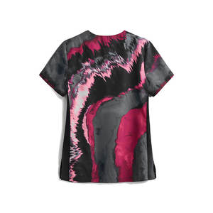 Vêtements d'hôpital élégants pour femmes, blouses d'infirmière en polyester extensible, chemise d'hôpital à lacets - Product Image 2