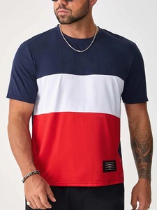 เสื้อยืดโอเวอร์ไซส์สตรีทแวร์ผู้ชาย ผ้าฝ้าย 100% คุณภาพสูง ลายบล็อกสีสันสดใส สไตล์ลำลอง ฮิปฮอป แฟชั่นทันสมัย - Product Image 3