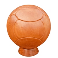 Ballon de football vintage classique Geoffrey 1962, logo populaire, 100% cuir de vache durable, base en bois à 15 panneaux, chambre à air en latex 420g, toutes tailles
