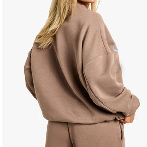 Sweat-shirt Femme Col Rond Vente en Gros Street Wear Femme Grande Broderie Logo French Terry Sweat-shirt Ample Mode Surdimensionné - Product Image 2