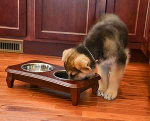 Mangeoire pour animaux de compagnie surélevée de qualité supérieure-Support de luxe en bois massif et 2 bols en acier inoxydable de qualité alimentaire-Améliore la qualité de votre animal de compagnie - Product Image 3