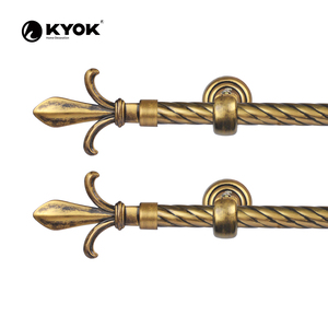 ปลายม่าน KYOK Classic Fleur De Lis สีดำขาว ทำจากพลาสติก สไตล์ดั้งเดิม สำหรับตกแต่งปลายราวม่าน - Product Image 5