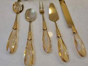 Luxury Crystal Acrylic Handle Cutlery Set Modern Elegant Stainless Steel <b>Flatware</b> for Premium Dining and Stylish Table Decor - Product Image 4