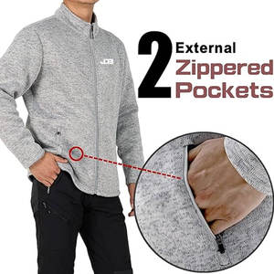 Chaqueta de Invierno para Hombre, Forro Polar, Cuello Alto, Logotipo Frontal, Transpirable, Secado Rápido, Informal, para Exteriores, Tejido Suave, Térmica - Product Image 4