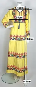 Vestido Maxi Boho de Algodón con Cuello en V para Mujer, Elegante, Bordado Floral, Largo hasta el Suelo, Cintura Natural - Product Image 6