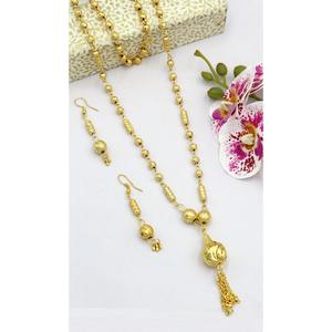 Necklace With Earrings Jewellery Set Goldplated Pure Brass High Quality Uae Dubai Necklace Design Necklace Jewellery Set - Product Image 1