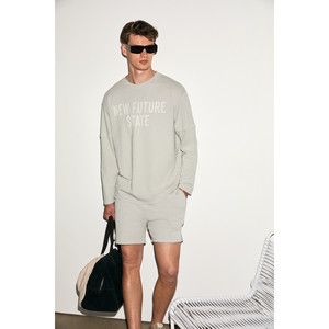 <b>MAXIM</b> Men's Mid-Rise 100% Organic Cotton Washed Print Detail Stone Color Shorts - Product Image 3