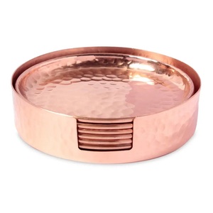 High Quality New Gold Finished Copper Coaster Luxury Design Eco-Friendly Handmade for Customized Size Kitchenware Restaurant - Product Image 5