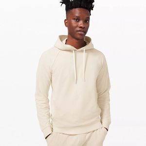 Sweat-shirt à capuche en molleton pour homme, couleur unie, manches raglan, coupe classique, décontracté, pour l'automne, 100% coton, respirant, design tricoté - Product Image 1