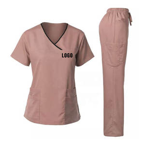Vente en gros de gommages médicaux unisexe de haute qualité à manches courtes en coton et polyester, ensemble de gommage aux couleurs personnalisées pour infirmière médecin - Product Image 5