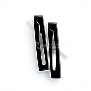 RMI Hot Selling Stainless Steel Volume Eyelash Tweezers High Quality Eyelash Extension Tweezer Silver Shiny Eyelash Tweezer - Product Image 2