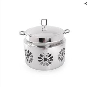 Chauffe-plats moderne en acier inoxydable martelé pour buffet pour restauration professionnelle et service événementiel - Product Image 5