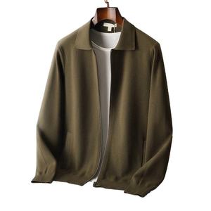 Mens Beige Knit <b>Cardigan</b> Jacket Soft Cotton Blend Lightweight <b>Long</b> Sleeve Casual Open Front Fashion Outerwear - Product Image 2