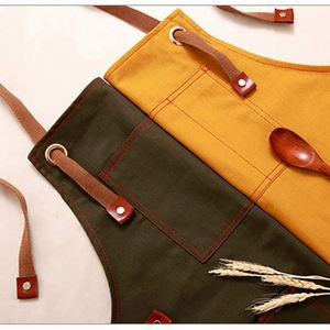 Delantales Profesionales de Cuero y Lona para Cocina, Barbería, Salón, Unisex, con Cierre de Broche, Manga Corta, para Restaurante y Bar - Product Image 5