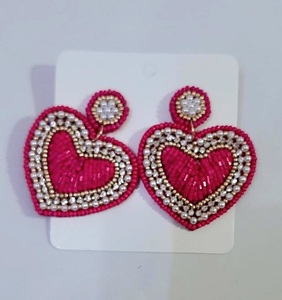 Boucles d'oreilles en perles de rocaille pour femme et fille, bijou multicolore brodé à la main, nouvelle collection - Product Image 6