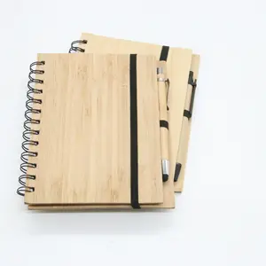 生态定制设计回收木盖笔记本环保保护竹笔带笔笔记本
