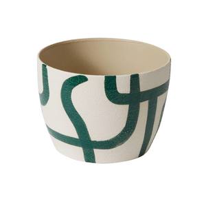 Pot de fleurs en céramique artistique peint à la main avec un design abstrait audacieux, porte-plantes décoratif d'intérieur durable - Product Image 2