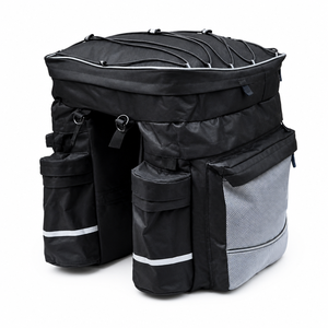 Sacoche de vélo pour porte-bagages arrière, grande capacité, imperméable, avec bandes réfléchissantes - Product Image 1