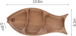 Plateau de service en bois à compartiments, plateau décoratif à compartiments, forme de poisson, plateau de rangement pour fruits secs, petits plateaux, fournisseur - Product Image 2