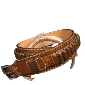 Cinturón de Cuero Natural con Estampado de Canasta para Hombre de Texas Saddlery - Product Image 3