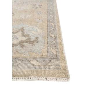 Tapis en laine noués à la main Erbe, beige et marron, motifs médaillon rectangulaires en puzzle, pour la maison - pour salon, couloir, entrée, chambre - Product Image 4