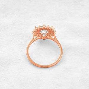 Anillo de Compromiso de Oro de 14K con Moissanita Cultivada en Laboratorio, Anillo Romántico con Halo de Diamantes, Joyería de Boda para Mujer, Regalo para Fiesta - Product Image 5