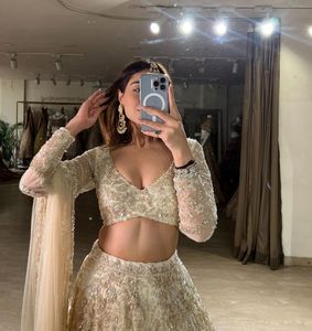 Fashionable Ultra-Satin Silk Lehenga Choli Intricate <b>Sequins</b> Embroidery, Enhanced with Can-Can and Canvas Layers BD Indian - Product Image 2