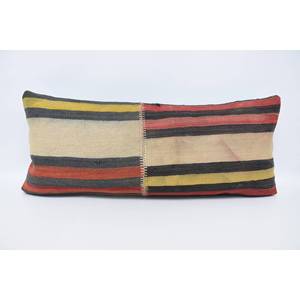 Almohada de lana Floral Vintage bohemia de lujo, cojín decorativo de retazos a rayas de 16x36 pulgadas para sala de estar, sofá, ropa de cama - Product Image 1