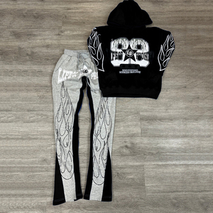 Venta al por mayor de ropa deportiva informal con impresión personalizada de gran tamaño Puff diseño Panel de pantalones ecológicos de talla grande de invierno - Product Image 2