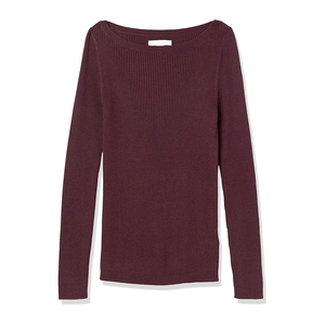 Pull respirant à rayures pour femmes en coton super doux pull à col rond à manches longues pull tricoté pour femme - Product Image 5