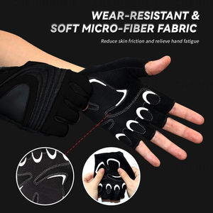 Gants de cyclisme unisexes mi-doigts avec rembourrage en gel, antidérapants, pour VTT, respirants, absorption des chocs, paume antidérapante pour le sport - Product Image 5