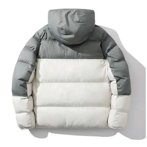 Chaqueta acolchada de invierno personalizable con capucha y logotipo frontal con cuello levantado para hombre al por mayor, cálida y transpirable para exteriores de alta calidad - Product Image 2