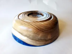 Bol en résine de bois naturel fabriqué à la main élégant et durable pour un usage quotidien pour servir des collations frites pièces centrales de fête - Product Image 5