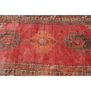 Alfombra turca de área grande tradicional rojo Beige 4.9x9.8ft 10mm lana látex abstracto Patchwork para pasillo Rectangular Roomrug nuevo - Product Image 5